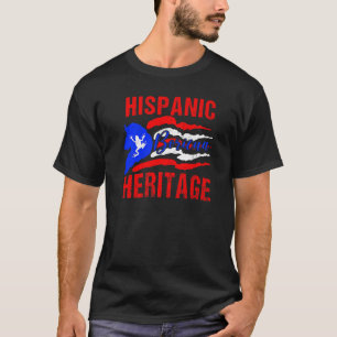 Puerto Ricaanse vlag Hispanic Heritage Boricua Pue T-shirt