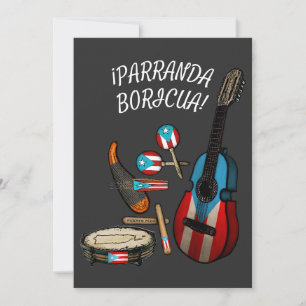 Puerto Ricaanse Vlag Parranda Boricua Feestdagenkaart