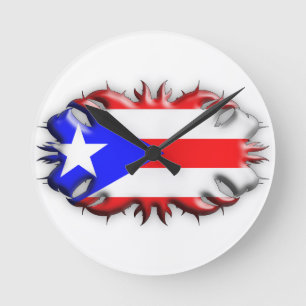 Puerto Ricaanse vlag - Tribale Ronde Klok