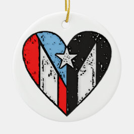 Puerto Ricaanse vlaggen | Boricua Heart, gepersona Keramisch Ornament