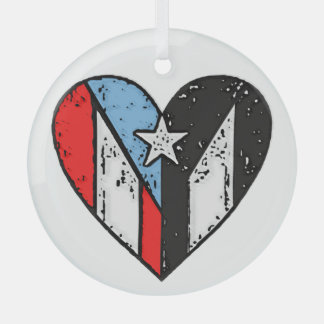 Puerto Ricaanse vlaggen | Boricua Heart, Puerto Ri Glas Ornament