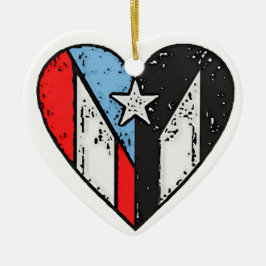 Puerto Ricaanse vlaggen | Boricua Heart, Puerto Ri Keramisch Ornament