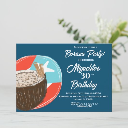 Puerto Rican Boricua Hispanic Latijn Fiesta Coconu Kaart (Staand voorkant)