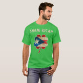 Puerto Rican Boricua Irish Shamrock Flag Day T-shirt (Voorkant volledig)