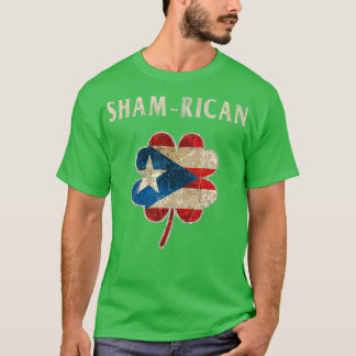 Puerto Rican Boricua Irish Shamrock Flag Day T-shirt