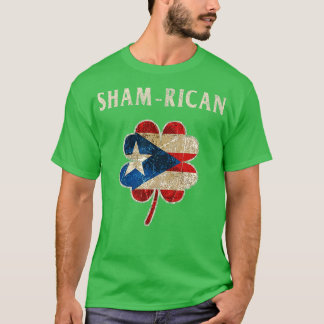 Puerto Rican Boricua Irish Shamrock Flag St Patric T-shirt