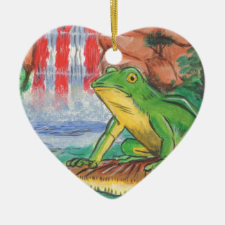 Puerto Rican Coqui Frog Water Herfst Handmatig gek Keramisch Ornament
