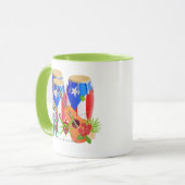 Puerto Rican Cultural Art Combo Mug - 11 oz Mok (Voorkant links)