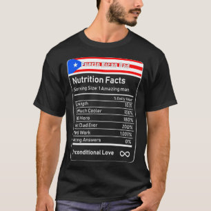 Puerto Rican Dad Nutrition Feit Vaderdag Gift T-shirt