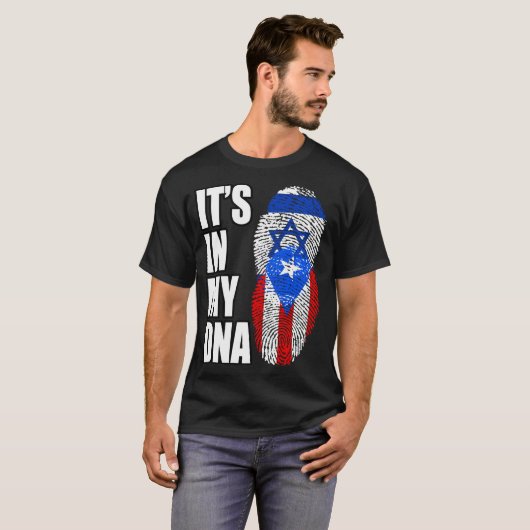 Puerto Rican en Israëlisch Mix DNA-vlaggenerfgoed T-shirt (Voorkant volledig)