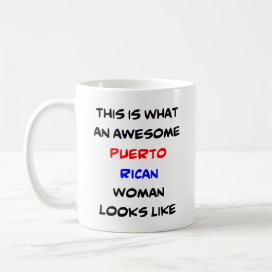 puerto rican femme, énorme tasse de café (Gauche)
