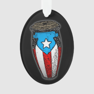 Puerto Rican Flag Conga Drum T-Shirt Ornament