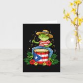 Puerto Rican Flag Coqui Frog Puerto Rico Hispanic Kaart (Gele Bloem)