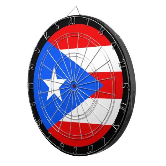 Puerto Rican Flag Dartboard & darts/gameboard Dartbord (Voorkant Rechts)