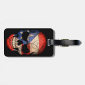 Puerto Rican Flag Skull op Black Bagagelabel (Achterkant horizontaal)