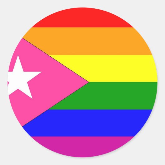 Puerto Rican Gay Pride Flag Ronde Sticker (Voorkant)