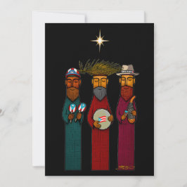 Puerto Rican Three Kings with Musical Parranda Feestdagenkaart