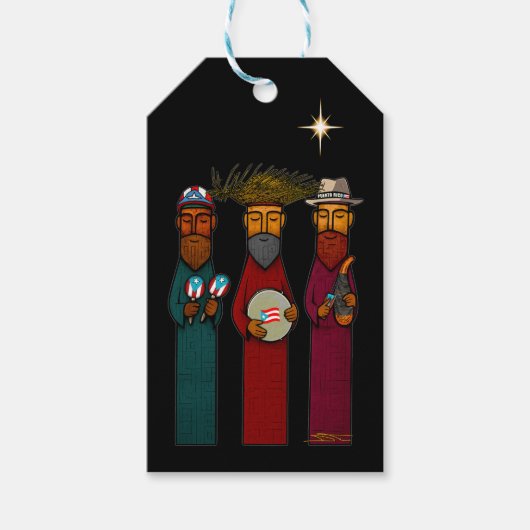 Puerto Rican Three Wise Men – Parranda Cadeaulabel (Voorkant)