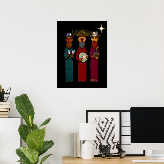 Puerto Rican Three Wise Men – Parranda Poster (Thuiskantoor)