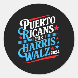 Puerto Ricanen voor Harris W Presidentsverkiezinge Ronde Sticker