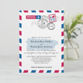 Puerto Rico Airmail Huwelijksuitnodiging Kaart (Staand voorkant)
