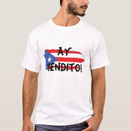 Puerto Rico Ay Bendito T shirt (Voorkant)
