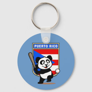 Puerto Rico Baseball Panda Sleutelhanger