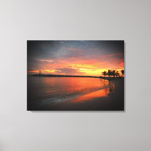 Puerto Rico Beach Sunset Canvas Afdruk (Voorkant)