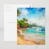 Puerto Rico Beach Waterverf Briefkaart (Voorkant / Achterkant)