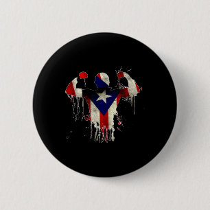 Puerto Rico Bokshandschoenen Boxeo Shirt Ropa Uni Ronde Button 5,7 Cm