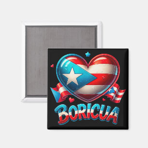 Puerto Rico Boricua Liefde Hart Vlag Magneet