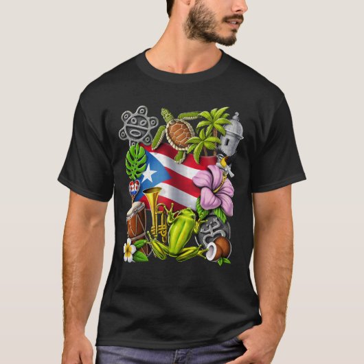Puerto Rico Boricua Pride T-shirt (Voorkant)