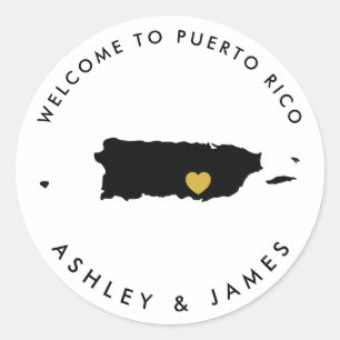 Puerto Rico bruiloft welkom Sticker voor doos, tas