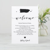 Puerto Rico bruiloft welkomstbrief en reisschema Programma (Staand voorkant)