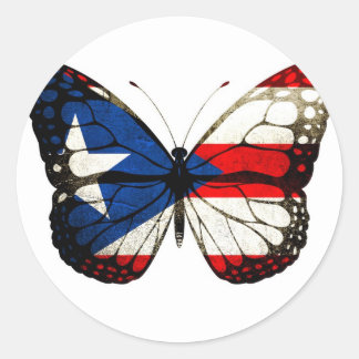 Puerto Rico Butterfly Ronde Sticker