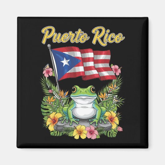 Puerto Rico Coquí Frog Boricua Pride Magneet (Voorkant)