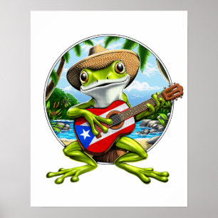 Puerto Rico Coqui kikker Poster