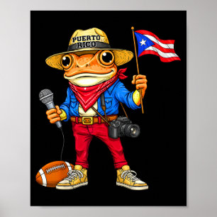 Puerto Rico coqui kikker straat muziek voetbalPuer Poster