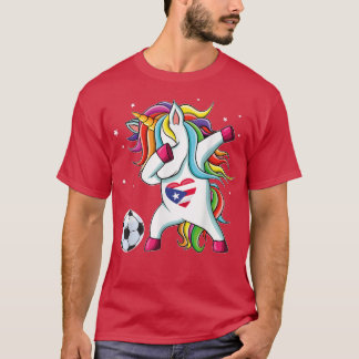 Puerto Rico Dabbing Soccer Unicorn Puerto Rican Fa T-shirt