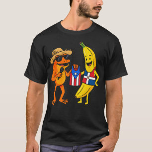 Puerto Rico Dominicaanse Republiek Vlag Kikker Ban T-shirt