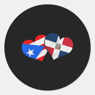 Puerto Rico Dominican Republic Pride Puerto Rican Ronde Sticker