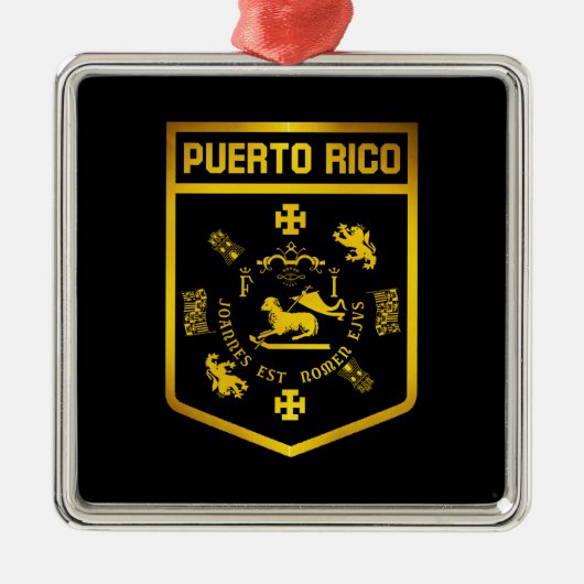 Puerto Rico Emblem Metalen Ornament (Voorkant)
