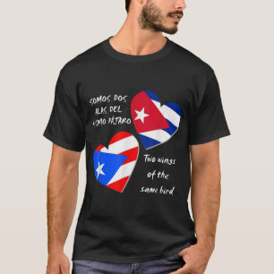 Puerto Rico en Cuba Heart, twee vleugels van hetze T-shirt