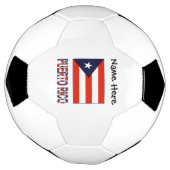 Puerto Rico en Puerto Ricaanse vlag met Jouw naam  Voetbal (Gedraaid)