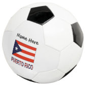 Puerto Rico en Puerto Ricaanse vlag met Jouw naam  Voetbal (Drie kwart)