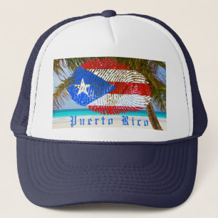 Puerto Rico Finger Print Trucker Pet