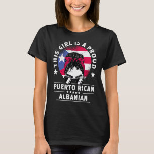 Puerto Rico Flag Albanië Groene vrouwelijke pride T-shirt