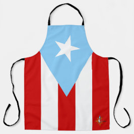 Puerto Rico Flag All Over Print Large Apron Schort