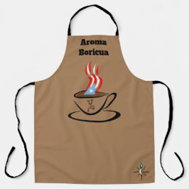 Puerto Rico Flag Aroma Over Print Large Apron Schort