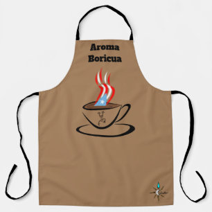 Puerto Rico Flag Aroma Over Print Large Apron Schort